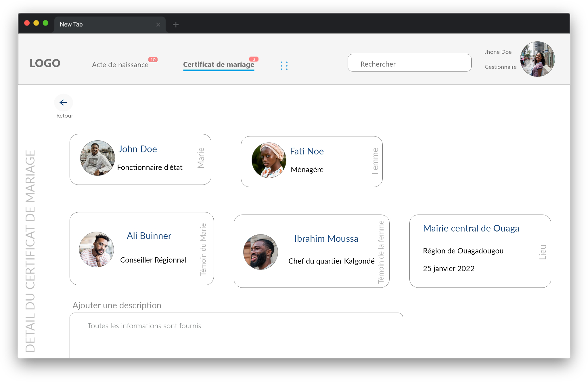 Détail d'une procédure